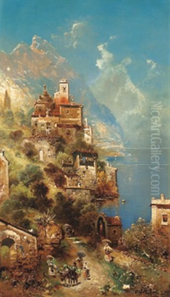 Motiv Am Gardasee (?) Oil Painting by Robert Alott