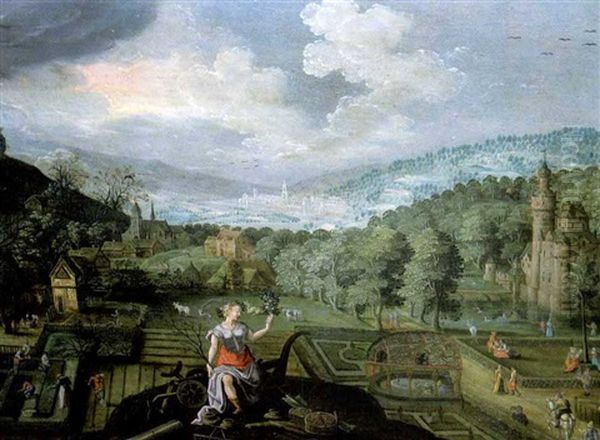 Paysage Avec Ceres Oil Painting by Denis van Alsloot