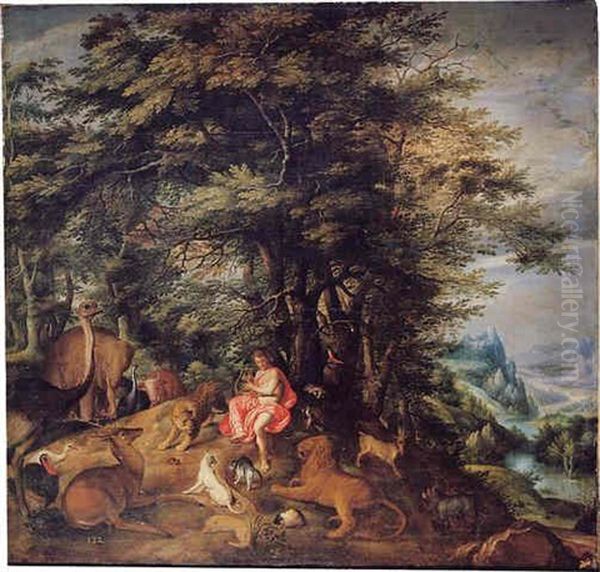 Orpheus Charming The Animals Oil Painting by Denis van Alsloot