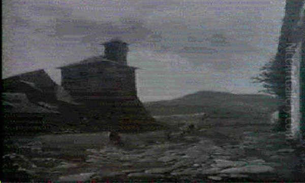 Auf Dem Burghof Oil Painting by Rudolf von Alt