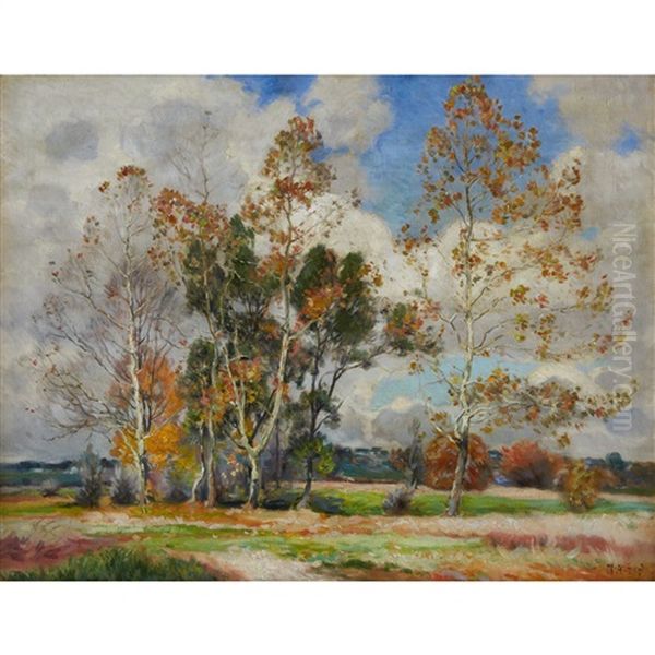Early Spring Landscape Oil Painting by Mathias (Joseph) Alten
