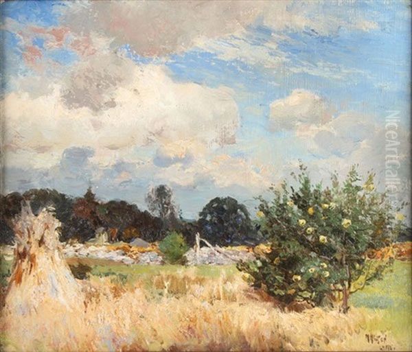 Summer Landscape In Old Lyme, Conneticut Oil Painting by Mathias (Joseph) Alten