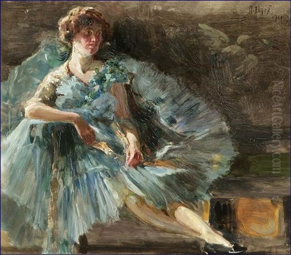 Ballet Dancer Oil Painting by Mathias (Joseph) Alten