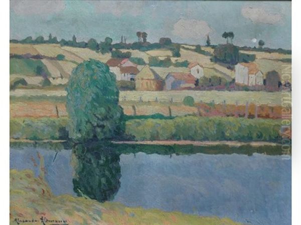 Ferme Au Bord De La Riviere Oil Painting by Alexandre Altmann
