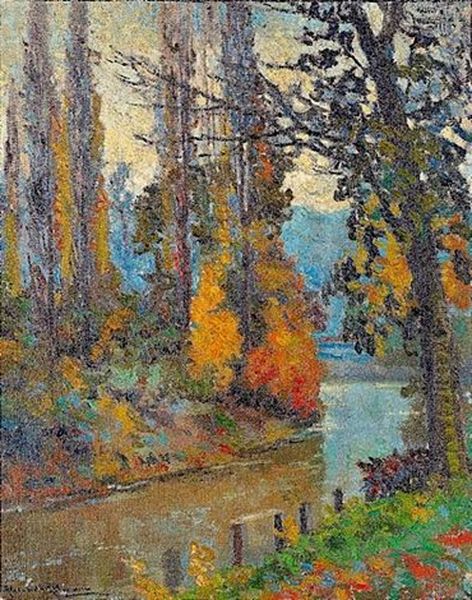 Paysage, Bords De Riviere Oil Painting by Alexandre Altmann