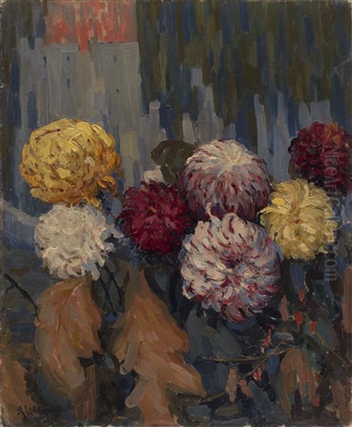 Chrysanthemums Oil Painting by Alexandre Altmann
