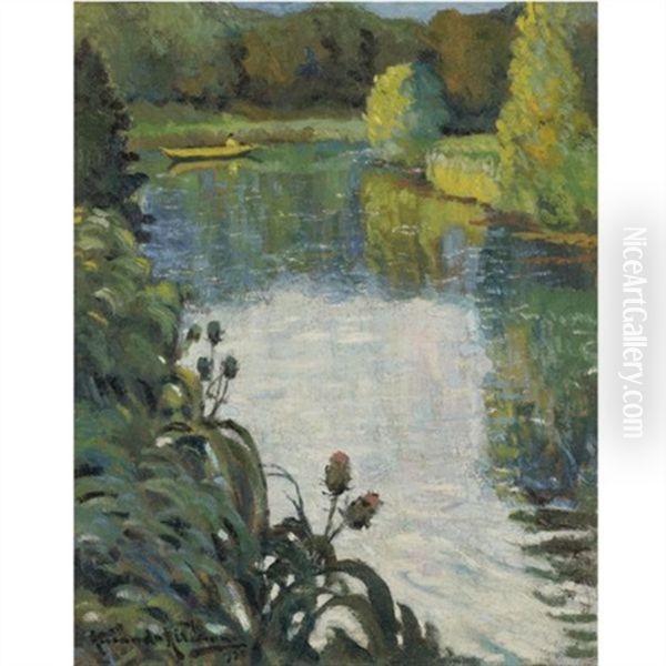 Pecheur En Barque Oil Painting by Alexandre Altmann