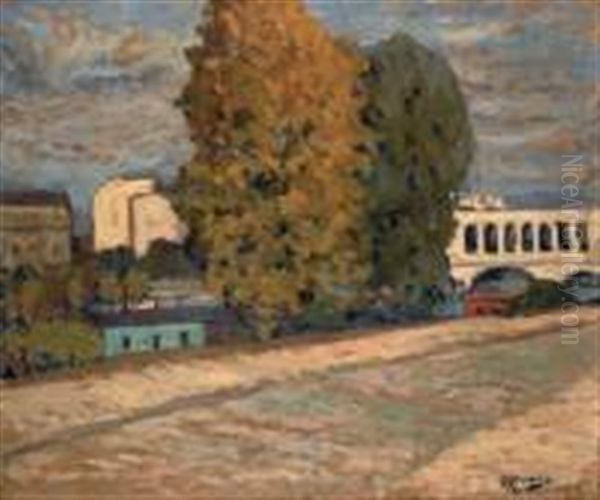 Quai De Seine A Paris Oil Painting by Alexandre Altmann