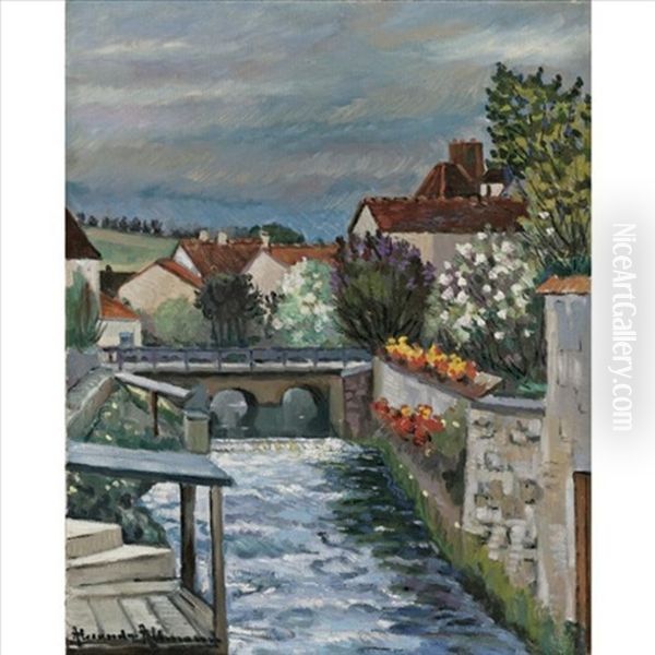 Canal Crossing Oil Painting by Alexandre Altmann