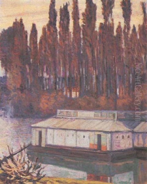 Village By The Grove Oil Painting by Alexandre Altmann