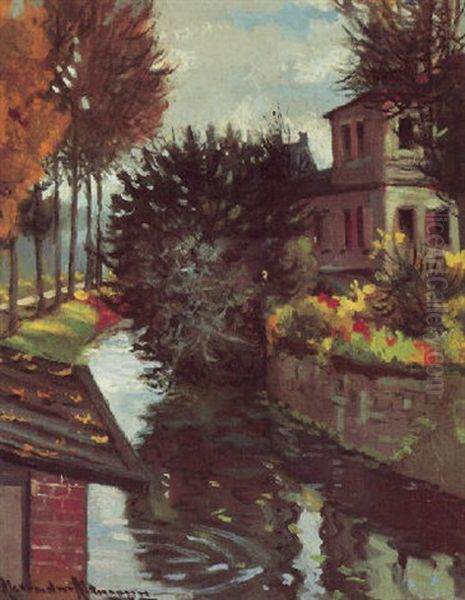 Maisons Au Bord De La Riviere Oil Painting by Alexandre Altmann