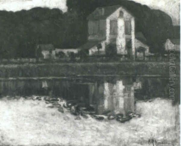 Maison Au Bord D'une Riviere Oil Painting by Alexandre Altmann