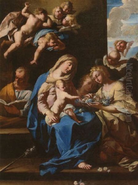 Die Heilige Familie Oil Painting by Francesco Antonio Altobello