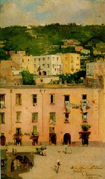 Naples Oil Painting by Luis Alvarez Catala