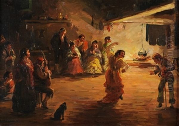 Juerga En La Cocina Oil Painting by Emilio Alvarez Diaz