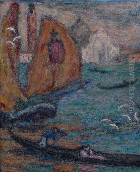 San Giorgio Maggiore Oil Painting by Edmond-Francois Aman-Jean