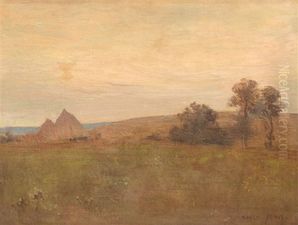 Romantic Landscape Oil Painting by Edmond-Francois Aman-Jean