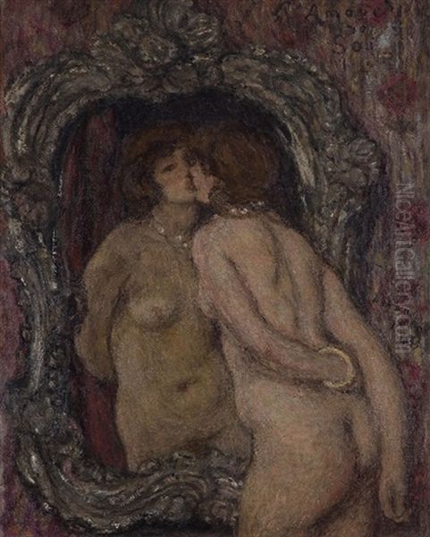 L'amour De Soi Oil Painting by Edmond-Francois Aman-Jean