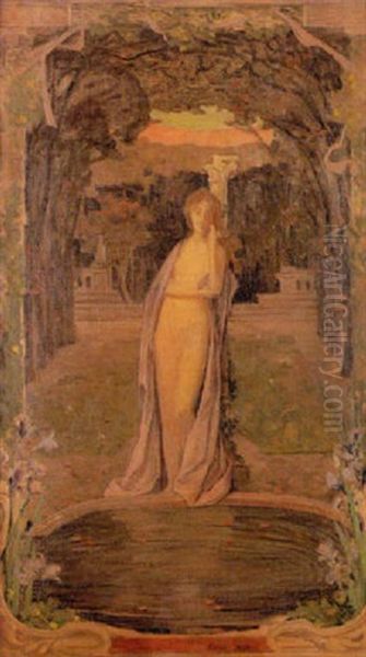 L'automne Oil Painting by Edmond-Francois Aman-Jean