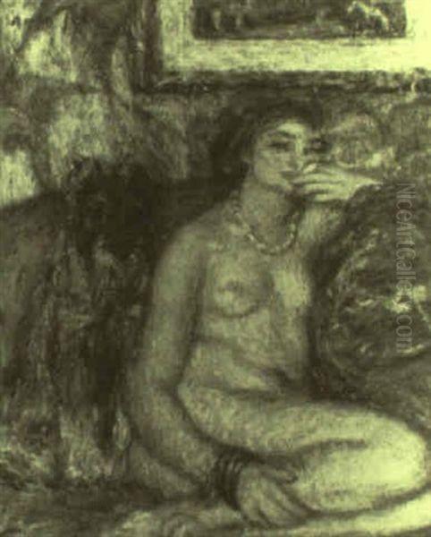 Contemplation Oil Painting by Edmond-Francois Aman-Jean