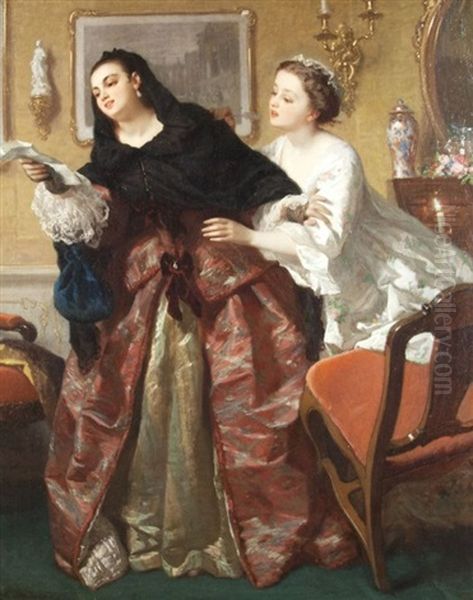 Der Liebesbrief Oil Painting by Wilhelm Amberg