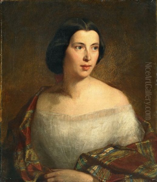 Portrat Einer Jungen Dame Oil Painting by Wilhelm Amberg