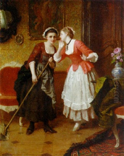 The Secret Oil Painting by Wilhelm Amberg