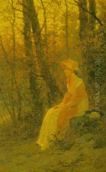 Withered Leaves And Withered Hopes Oil Painting by Wilhelm Amberg