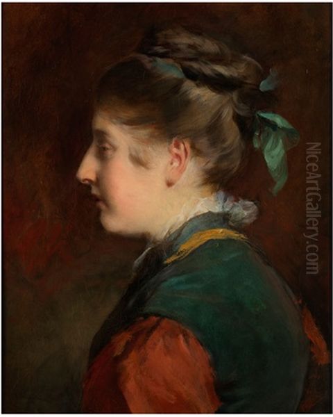 Portrait Von Julie Menzel Oil Painting by Friedrich von Amerling