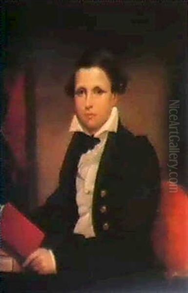 Portrait Of A Young Boy Oil Painting by Ezra Ames