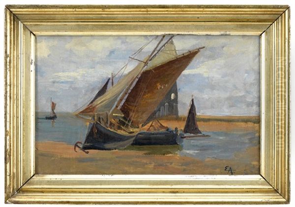 Gestrandet Oil Painting by Eduard Ameseder