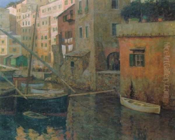 Am Kanal Oil Painting by Eduard Ameseder