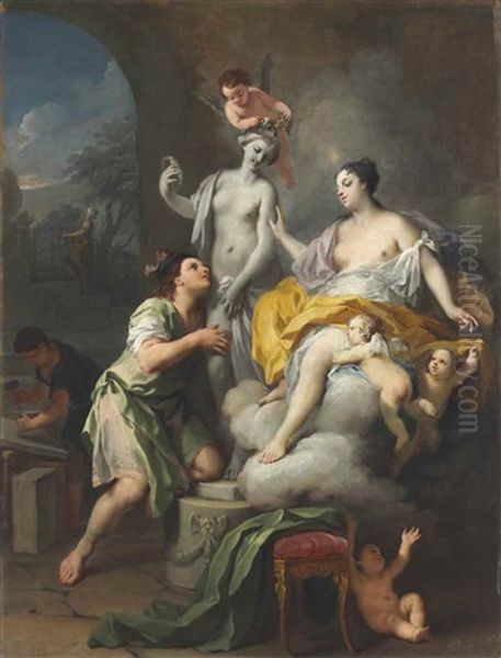 Pygmalion And Galatea Oil Painting by Jacopo Amigoni