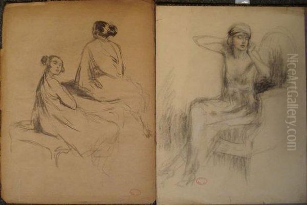 Etudes De Jeunes Elegantes Oil Painting by William Ablett