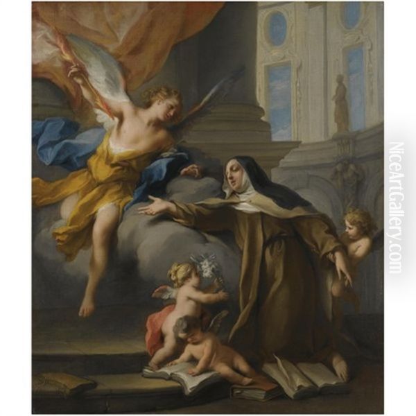 The Ecstasy Of Saint Teresa Oil Painting by Jacopo Amigoni