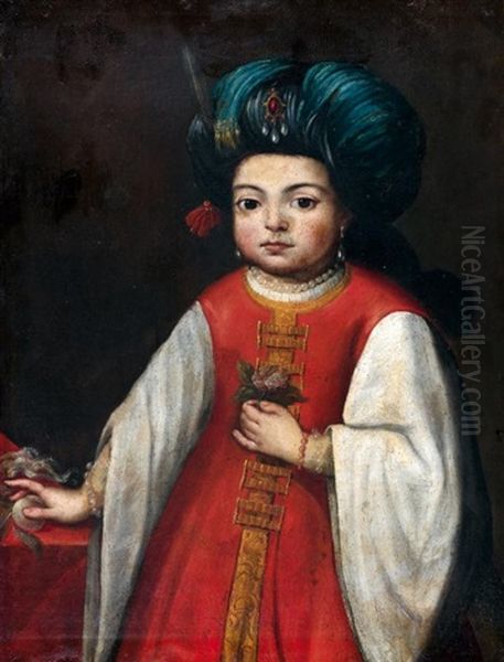 Portrait D'un Jeune Italien Costume A L'orientale Oil Painting by Antonio Amorosi