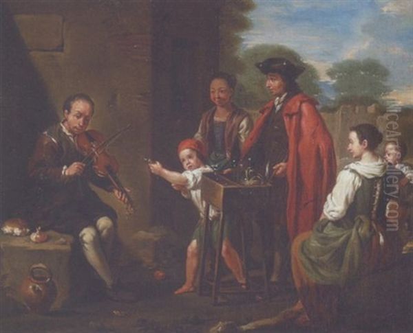 Landliches Konzert Oil Painting by Antonio Amorosi