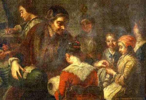 La Lecon De Couture Oil Painting by Antonio Amorosi