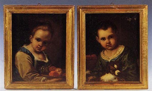 Fanciulla Con Cesto Di Frutta Oil Painting by Antonio Amorosi