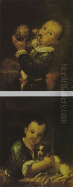 Bambino Con Brocca Oil Painting by Antonio Amorosi