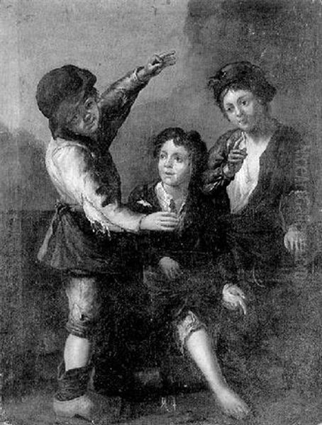 Les Trois Jeunes Mendiants Oil Painting by Antonio Amorosi