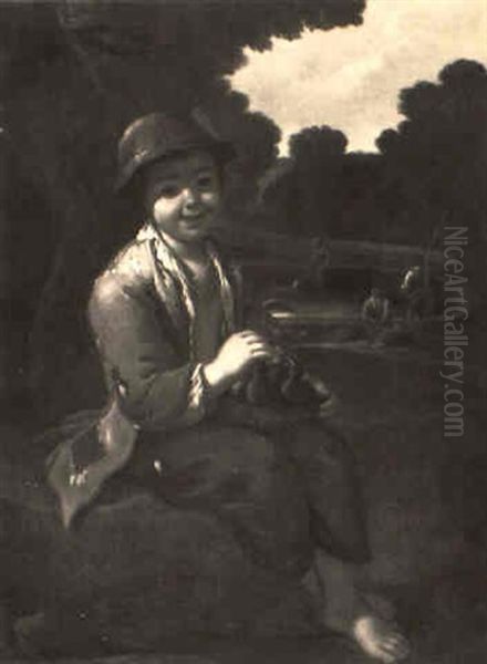 Contadinello Con Nido Di Uccelli Oil Painting by Antonio Amorosi