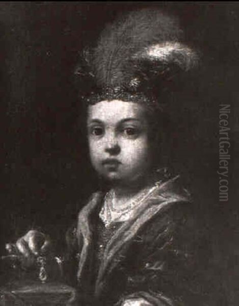Portrait D'un Enfant Hongrois Oil Painting by Antonio Amorosi
