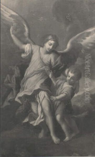 L'ange Gardien Oil Painting by Antonio Amorosi