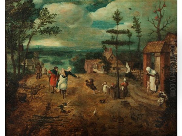 Flucht Nach Agypten Oil Painting by Jan van Amstel