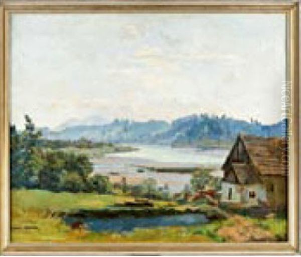 Fluslandschaft Oil Painting by Joan Anacker