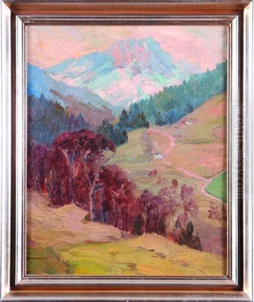 Pejzaz Gorski Ze Schroniskiem W Unterstein Oil Painting by Joan Anacker