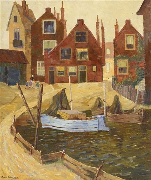 Hollandisches Hafenstadtchen Oil Painting by Joan Anacker