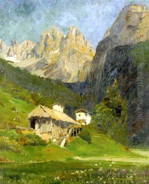 Gehoft Mit Altem Sagewerk Oil Painting by Joan Anacker