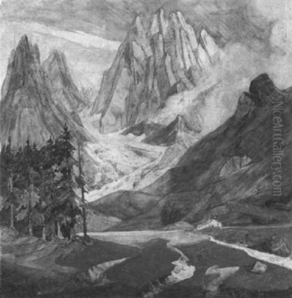 Gebirgslandschaft Oil Painting by Joan Anacker